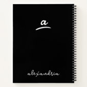 Linkshandig modern monogram zwart spiraal Notitieb Notitieboek (Achterkant)