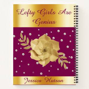 Linkshandige Gold Spiral Custom Notitieboek voor T