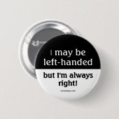 linkshandige mensen ronde button 5,7 cm (Voorkant /achterkant)