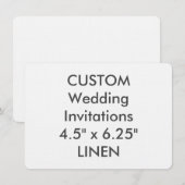 LINNEN 6,25 inch x 4,5 inch bruiloft uitnodiging (Voorkant / Achterkant)