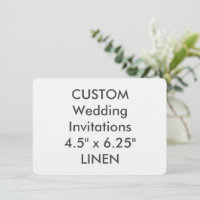 LINNEN 6,25 inch x 4,5 inch bruiloft uitnodiging