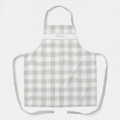 Linnen Beige Gingham Schort (Voorkant)