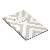 Linnen Beige Mod X Chevron Monogram Notitieboek (Rechterzijde)