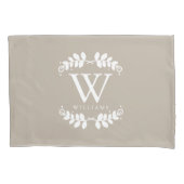 Linnen beige monogram kussensloop (Voorkant)