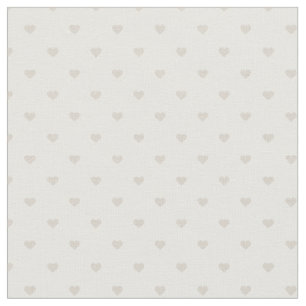 Linnen Beige Polka Dot Hearts Stof
