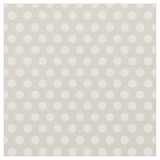 Linnen Beige Polka Dots Stof (Close Up)