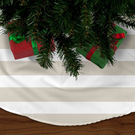 Linnen Beige Preppy Stripes Kerstboom Rok