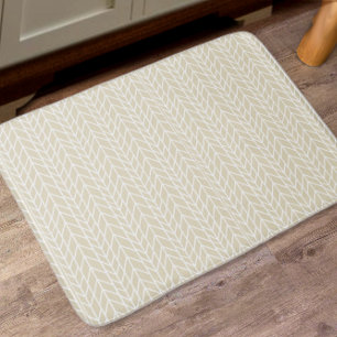 Linnen Beige Traditioneel Modern Herringbone Patro Badmat