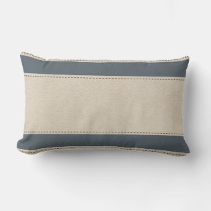Linnen Blue Stripes Stitch Effect Kussen