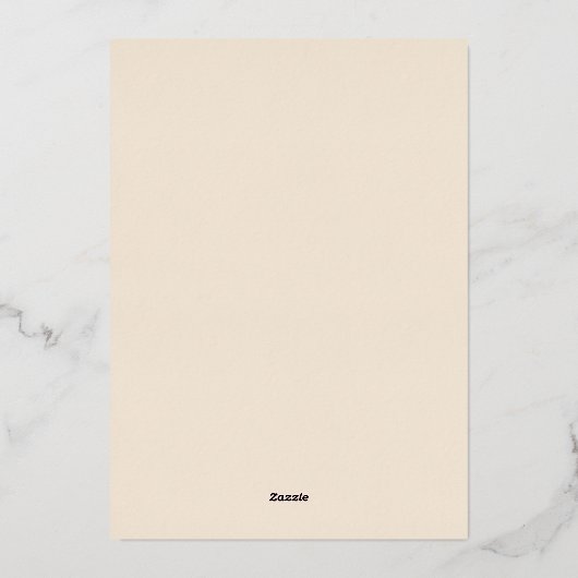 Linnen eenvoudige trouwkaart bespaar de datum roze folie uitnodiging (Achterkant)