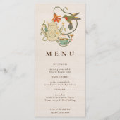 Linnen  Fairy Core Wildflower Tea Party Menu (Voorkant)