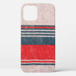 Linnen gebreide kleding met rode strepen iPhone 12 hoesje