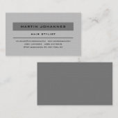 Linnen Grijs Elegant Professional Plain Modern Visitekaartje (Voorkant / Achterkant)