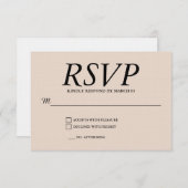 Linnen Huwelijk RSVP-reactie Antwoord Modern (Voorkant / Achterkant)