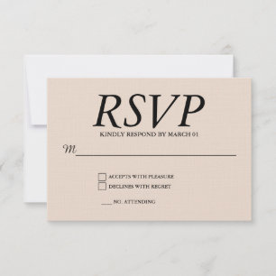 Linnen Huwelijk RSVP Reactie Antwoord Modern