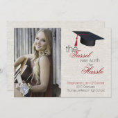 Linnen look foto Afstuderen aankondiging (Voorkant / Achterkant)