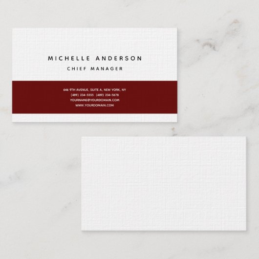 Linnen Modern Eenvoudig Professioneel Minimalist Visitekaartje (Voorkant / Achterkant)