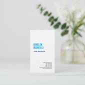 Linnen Modern Minimalist Professioneel Blauw Wit Visitekaartje (Staand voorkant)