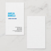 Linnen Modern Minimalist Professioneel Blauw Wit Visitekaartje (Voorkant / Achterkant)