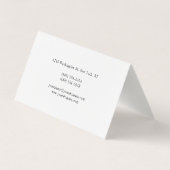 Linnen Monogram Manager Tent Fold Plain Visitekaartjes (Achterkant)