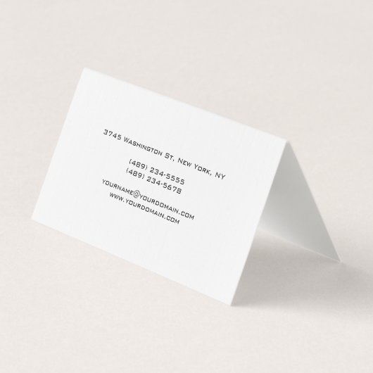 Linnen Monogram Manager Tent Fold Premium Linnen Visitekaartjes (Achterkant)