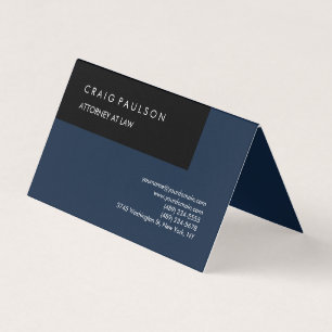 Linnen Navy Blue Zwart Elegant Plain Professional Visitekaartjes