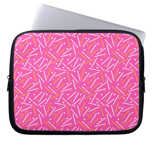 Linnen Patroon 1 Laptop Sleeve (Voorkant)