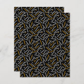 Linnen Patroon 4 Notitiekaartje (Voorkant / Achterkant)