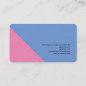 Linnen Plain Minimalist Pink Blue Visitekaartje (Achterkant)
