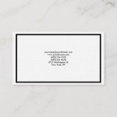 Linnen Plain Zwart Wit Rood Professioneel Modern Visitekaartje (Achterkant)