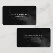 Linnen Professioneel Grijs Zwart Modern Minimalist Visitekaartje (Voorkant / Achterkant)