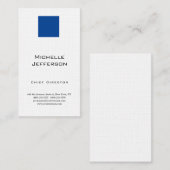 Linnen Professioneel Modern Blauw Wit Visitekaartje (Voorkant / Achterkant)