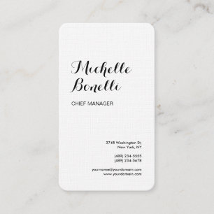 Linnen Professionele Minimalistische Zwart Wit Mod Visitekaartje