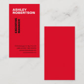 Linnen Rood Modern Professioneel Minimalist Visitekaartje (Voorkant / Achterkant)