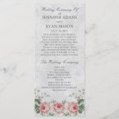  linnen Roos | Trouwprogramma Programma (Voorkant)