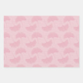 Linnen structuur pastelroze en roze Gingko-bladere Inpakpapier Vel (Voorkant 3)