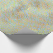 Linnen Textuur Goud Water Blauw Minimaal Cadeaupapier (Hoek)