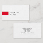 Linnen Trendy Zwart Wit Rood Professioneel Modern Visitekaartje (Voorkant / Achterkant)