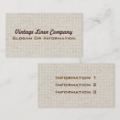 linnen Visitekaartjes (Voorkant / Achterkant)