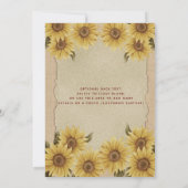 Linnen  zonnebloem rode jurk Quinceañera Kaart (Achterkant)