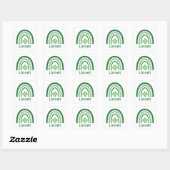 Linnetnaam Clover Boho Rainbow Vierkante Sticker (Vel)