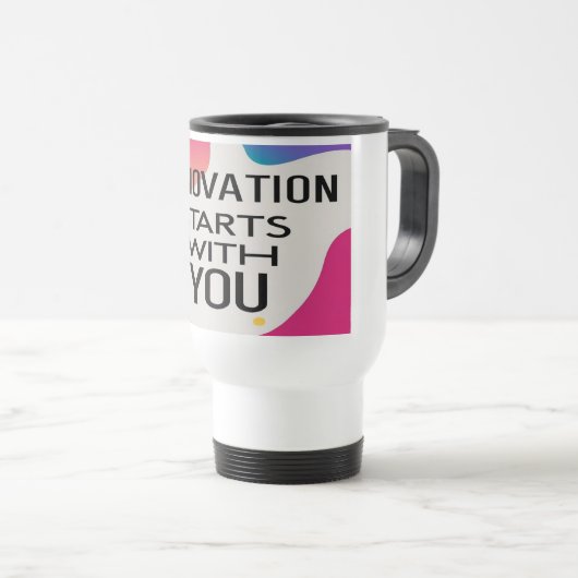 L'innovation commence avec vous voyage mug (Devant droit)