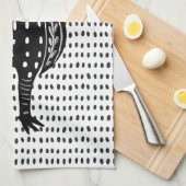 Linocut Chicken Theedoek (Quarter Fold)