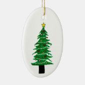 Linocut Design Nostalgia Kerstboom Ornament (Rechts)