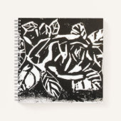 Linocut-Roos Notitieboek (Voorkant)