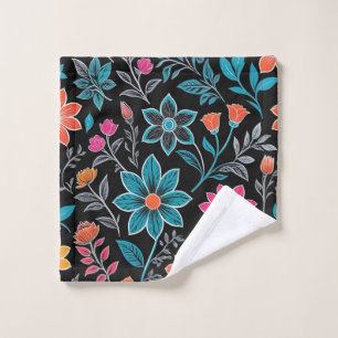 Linoprint coloré motif floral