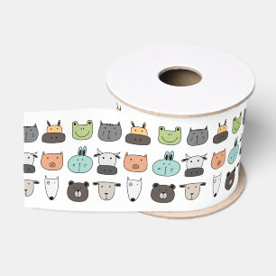 Lint 3" Breedte - Dierengezichten
