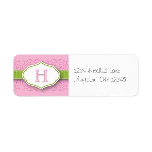 Lint & Afdichting Monogram Adreslabel Etiket (Voorkant)