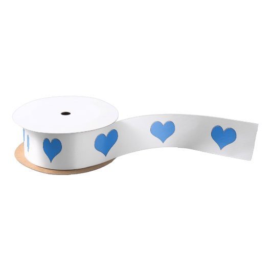 Lint, blauw hart op wit. lint (Spoel)