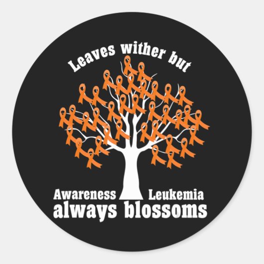 Lint Boom Aml Leukemie Bewustheid Ronde Sticker (Voorkant)